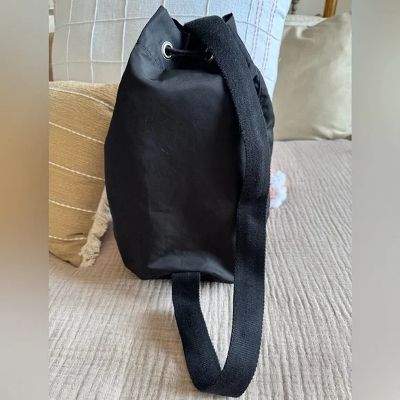 Prada Vintage Bucket Bag with Enameled Metal Triangle Logo Plate